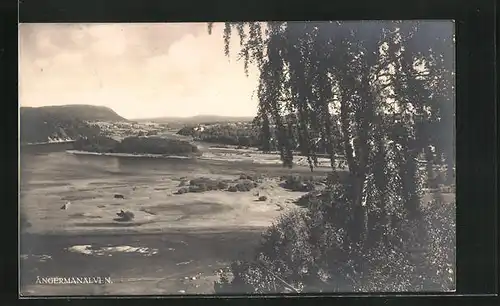 AK Angermanälven, Landschaftsbild mit Blick über den Fluss