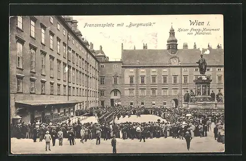 AK Wien, Hofburg, Franzensplatz mit Burgmusik