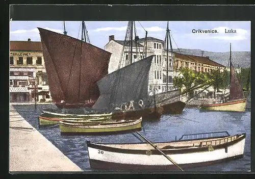 AK Crikvenica, Segelboote im Hafen