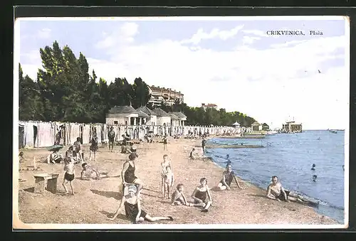 AK Crikvenica, Badegäste am Strand
