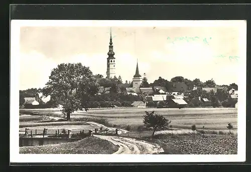 AK Tovacov, Ortsansicht mit Kirche