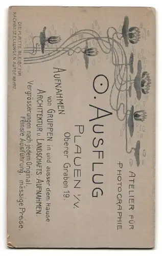 Fotografie O. Ausflug, Plauen i /V., Oberer Graben 19, Portrait eleganter Herr mit Oberlipenbart