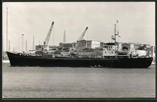 Fotografie Frachtschiff Texelstroom vor Hafenanlagen