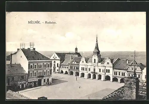 AK Melnik, Radnice, Namesti, Rathaus, Markt