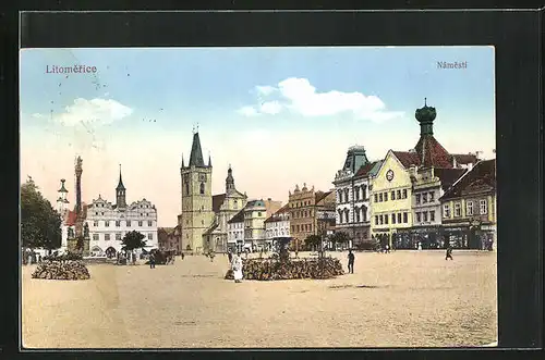 AK Leitmeritz / Litomerice, Namesti, Marktplatz, Radnice