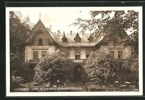 AK Herrnskretschen / Hrensko, Hotel Rainwiese