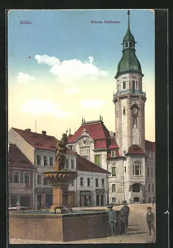 AK Bilin / Bilina, Neues Rathaus, Novy radnice