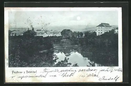 Mondschein-AK Dobris, Panorama