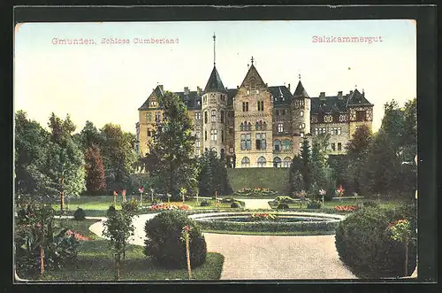 AK Gmunden, Blick auf das Schloss Cumberland