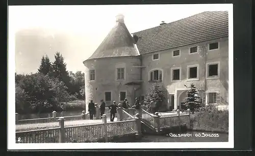 AK Gallspach, Touristen am Schloss