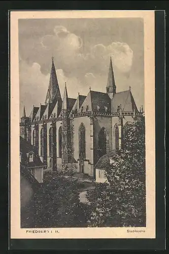 AK Friedberg i. H., Blick auf die Stadtkirche