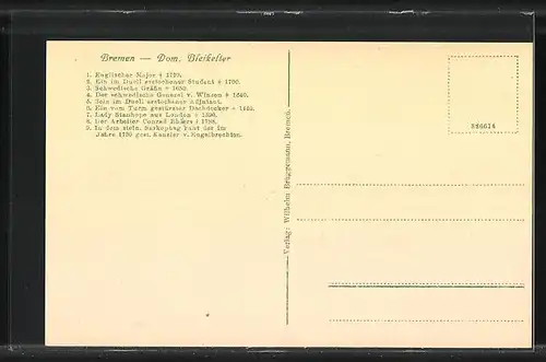 AK Bremen, Dom, Innenansicht, Bleikeller mit Särgen