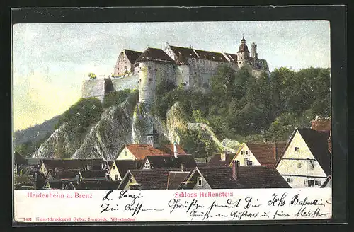 Relief-AK Heidenheim a. Brenz, Schloss Hellenstein