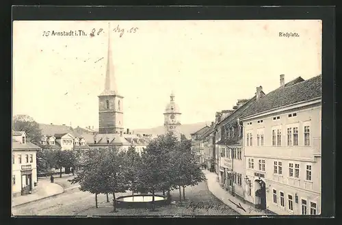 AK Arnstadt i. Th., Riedplatz, Kirche