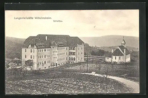 AK Wilhelmsheim, Lungeheilanstalt, Schlafbau, Kapelle