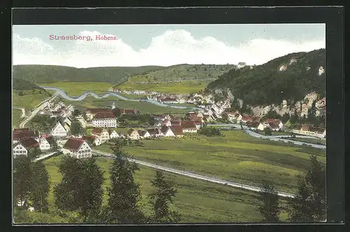 AK Strassberg / Hohenz., Teilansicht der Ortschaft
