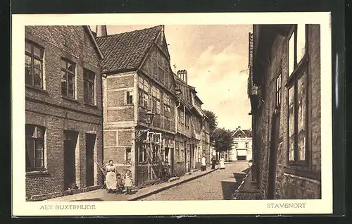 AK Buxtehude, Blick in die Strasse Stavenort