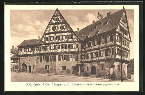 AK Esslingen a.N., G.C. Kessler & Co., älteste deutsche Sektkellerei, gegründet 1826