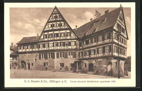 AK Esslingen a.N., G.C. Kessler & Co., älteste deutsche Sektkellerei, gegründet 1826