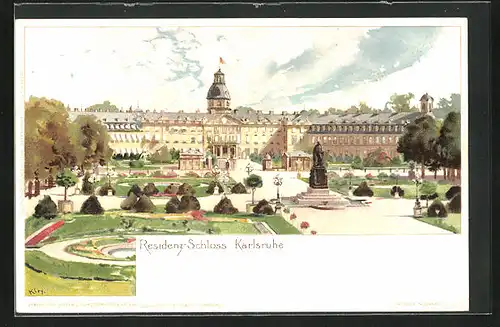 Künstler-AK Heinrich Kley: Karlsruhe, Residenz-Schloss
