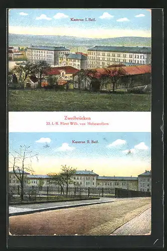 AK Zweibrücken, Kaserne I. Batl., Kaserne II. Batl.