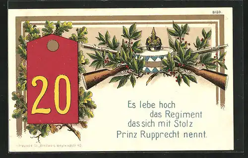 AK Regiment Prinz Rupprecht 20, Gewehre Pickelhaube, Trommel