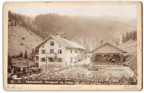 Fotografie M. Rauch, Kempten, Ansicht Immenstadt, Blick auf das Gasthaus Almagmach am Stuiben