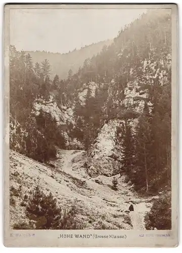 Fotografie K. Haller, Ansicht Maiersdorf, Blick auf die Hohe Wand mit Grosse Klause
