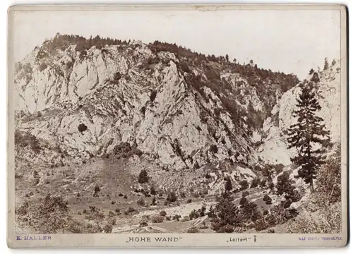 Fotografie K. Haller, Ansicht Maiersdorf, Blick auf die Hohe Wand mit Leiterl