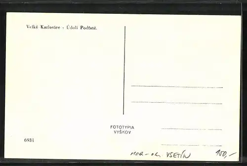 AK Velke Karlovice /Gross Karlowitz, Udoli Podtate, Teilansicht