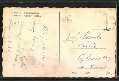 AK Kromeriz /Kremsier, Gesamtansicht, Celkovy pohled