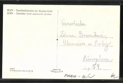 AK Zlin, Familienhäuschen im Gartenviertel