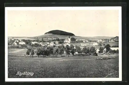 AK Kydliny, Panoramablick auf das Dorf