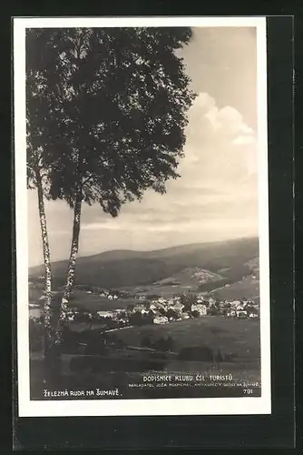 AK Zelezna Ruda na Sumave, Fernblick auf den Ort