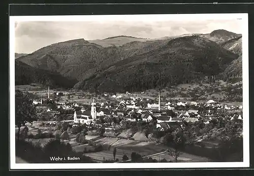 AK Wehr /Baden, Ortsansicht, Kirche