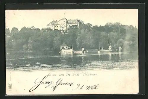 AK Mainau, Blick zum Schloss