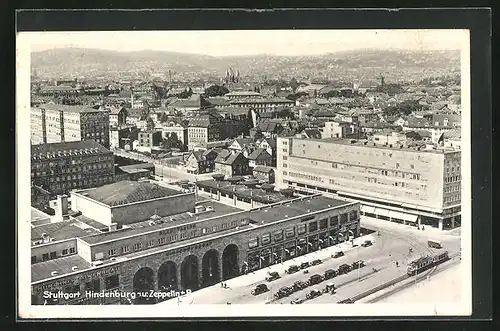AK Stuttgart, Hindenburg, Zeppelin-Bau, Ortsansicht