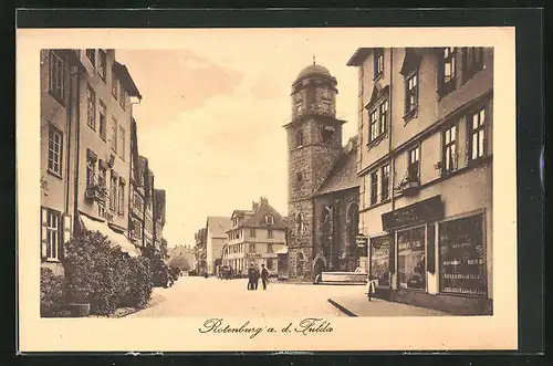 AK Rotenburg a. d. Fulda, Strassenpartie mit Geschäft