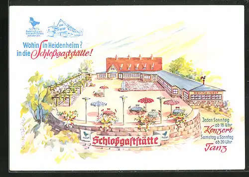 Künstler-AK Heidenheim, Schlossgaststätte