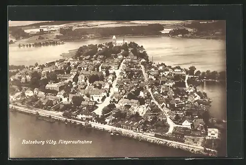 AK Ratzeburg i. Lbg., Fliegeraufnahme vom Ort