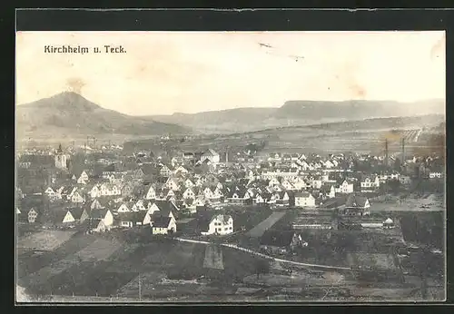 AK Kirchheim u. Teck, Ortsansicht mit Umland