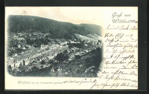 AK Wildbad, Ortsansicht von der Paulinenhöhe