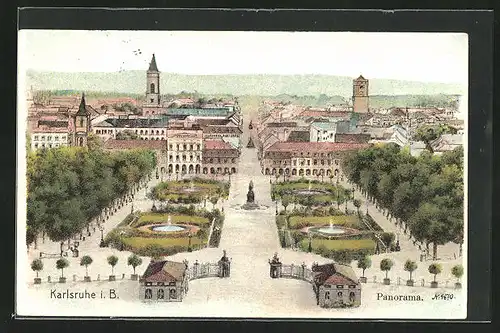Künstler-AK Karlsruhe, Panorama