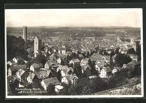 AK Ravensburg / Württ., Blick über die Stadt von Osten