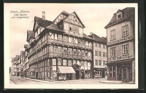 AK Hann.-Münden, Ecke Markt- und Langestrasse