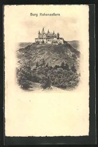 AK Bisingen, Blick auf die Burg Hohenzollern