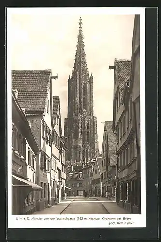 AK Ulm a. D., Münster von der Walfischgasse aus