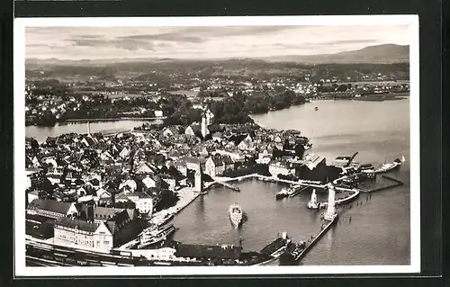 AK Lindau /Bodensee, Teilansicht mit Kirche
