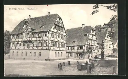 AK Maulbronn, Klosterhof mit Brunnen