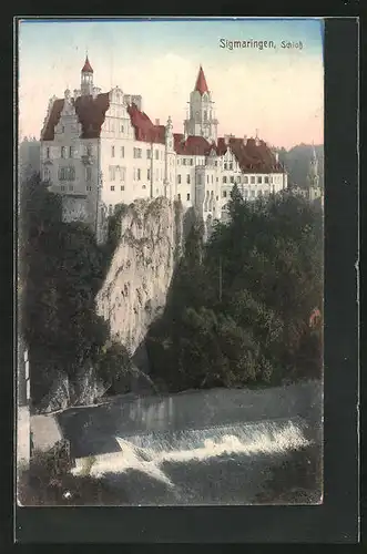 AK Sigmaringen, Blick zum Schloss